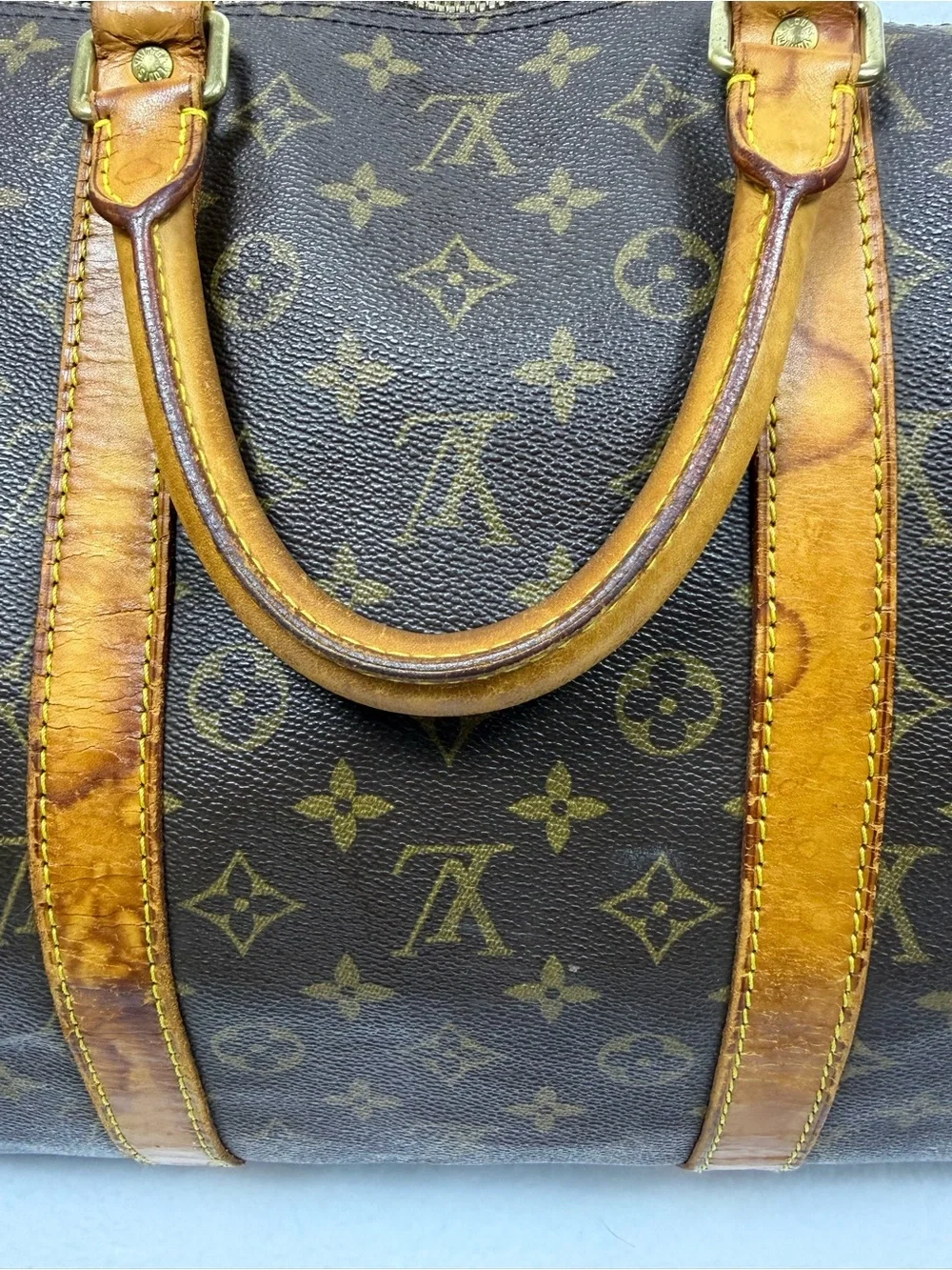 Vintage Louis Vuitton Keepall 55 Monogram Canvas Travel Duffle Bag 2001